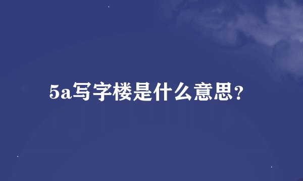 5a写字楼是什么意思?