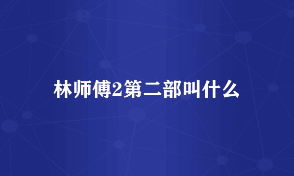 林师傅2第二部叫什么