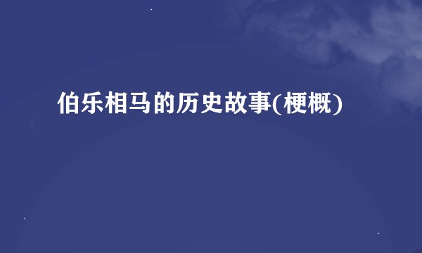 伯乐相马的历史故事(梗概)