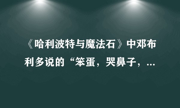 《哈利波特与魔法石》中邓布利多说的“笨蛋,哭鼻子,残渣,拧”有什么意思吗?
