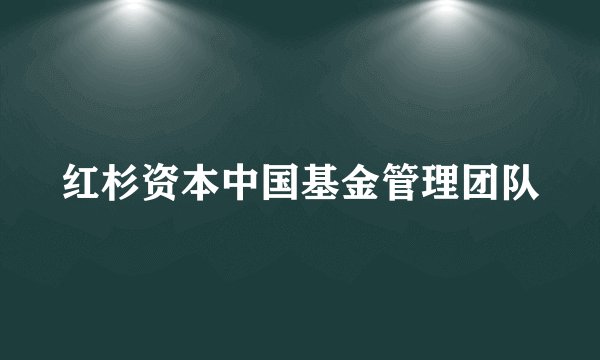 红杉资本中国基金管理团队