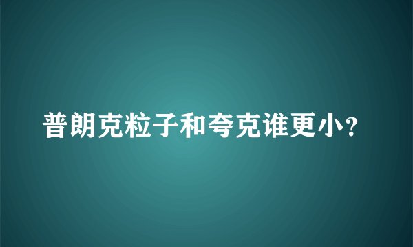 普朗克粒子和夸克谁更小？