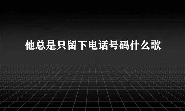他总是只留下电话号码什么歌