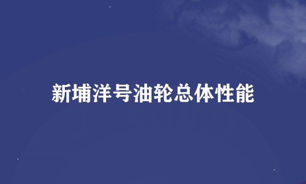 新埔洋号油轮总体性能