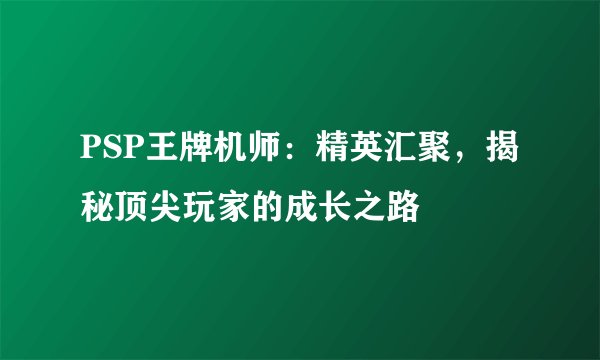 PSP王牌机师：精英汇聚，揭秘顶尖玩家的成长之路