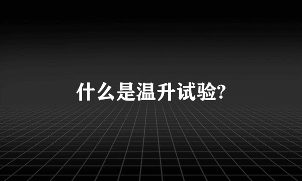 什么是温升试验?