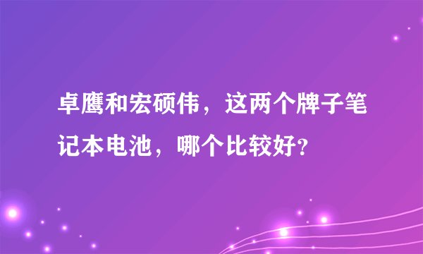 卓鹰和宏硕伟，这两个牌子笔记本电池，哪个比较好？