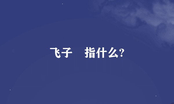 飞子 指什么?