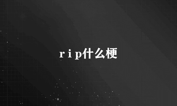 r i p什么梗