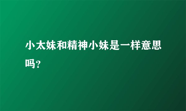 小太妹和精神小妹是一样意思吗?