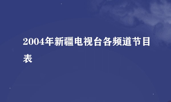 2004年新疆电视台各频道节目表