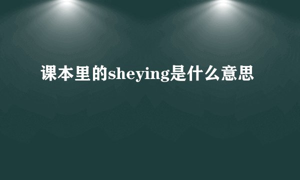 课本里的sheying是什么意思