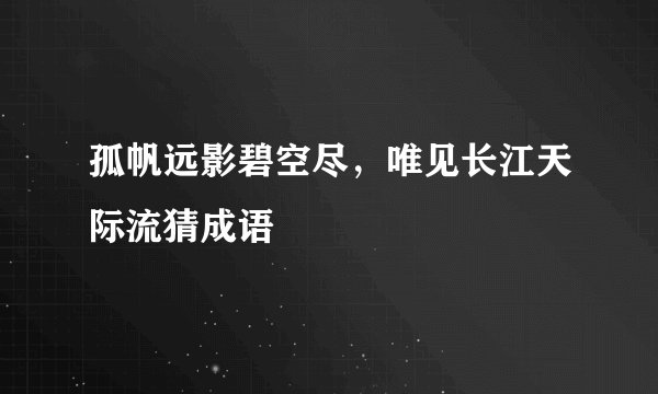 孤帆远影碧空尽，唯见长江天际流猜成语