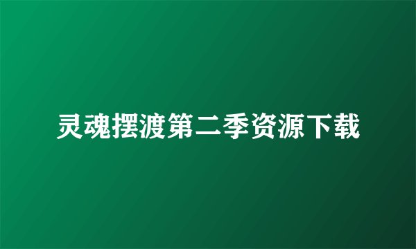 灵魂摆渡第二季资源下载