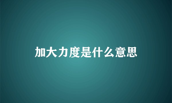 加大力度是什么意思
