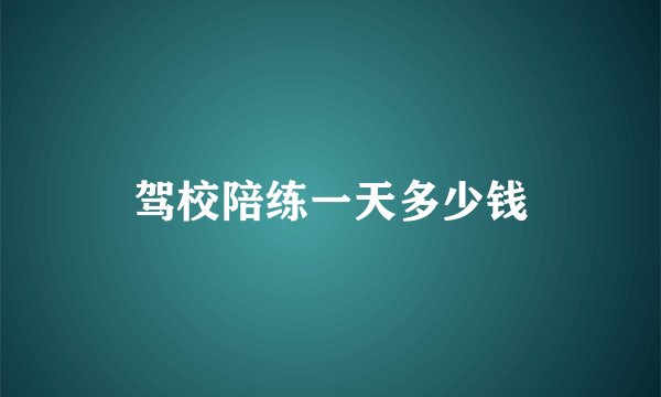 驾校陪练一天多少钱