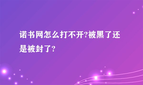 诺书网怎么打不开?被黑了还是被封了?