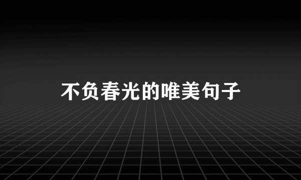 不负春光的唯美句子