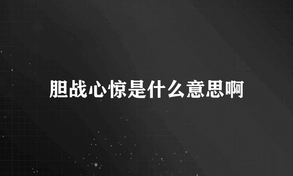 胆战心惊是什么意思啊
