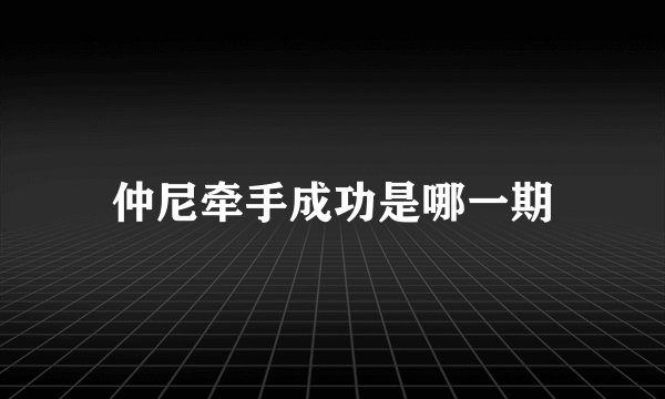 仲尼牵手成功是哪一期
