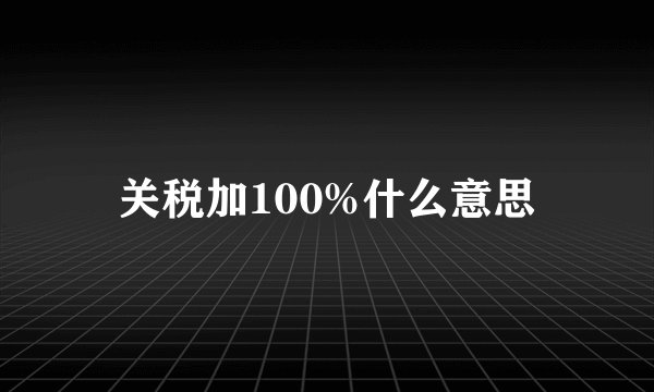 关税加100%什么意思