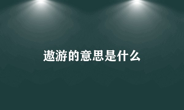 遨游的意思是什么