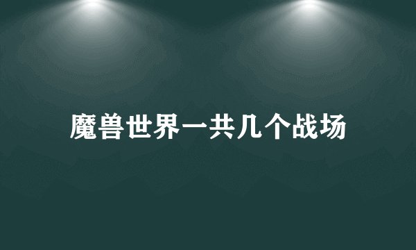 魔兽世界一共几个战场