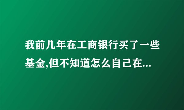 我前几年在工商银行买了一些基金,但不知道怎么自己在电脑上查询,请高手指点一睛