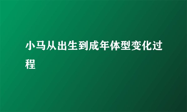 小马从出生到成年体型变化过程