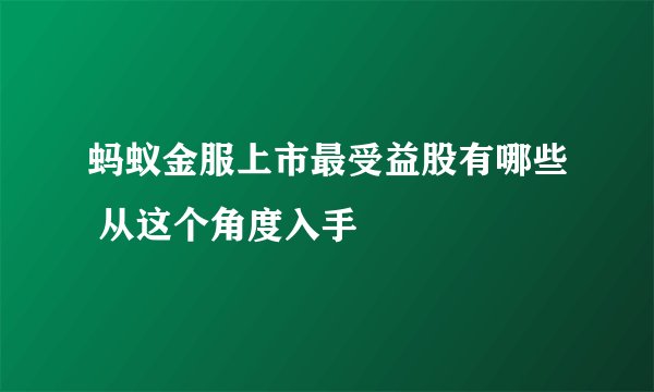 蚂蚁金服上市最受益股有哪些 从这个角度入手