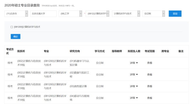 中国研究生招生信息网怎样看各专业的招生人数
