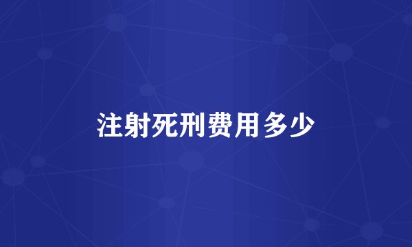 注射死刑费用多少