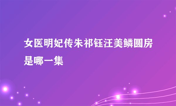 女医明妃传朱祁钰汪美鳞圆房是哪一集
