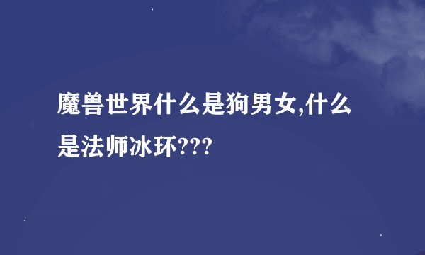 魔兽世界什么是狗男女,什么是法师冰环???