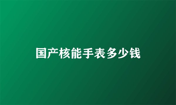 国产核能手表多少钱