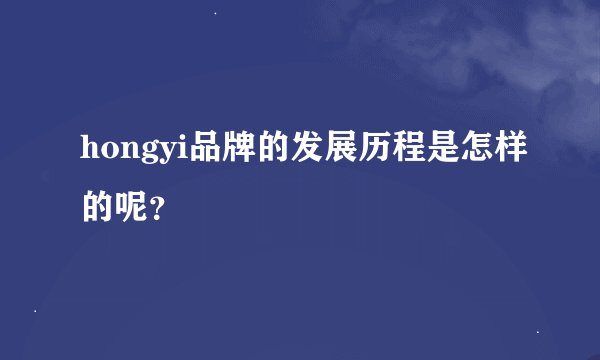 hongyi品牌的发展历程是怎样的呢？