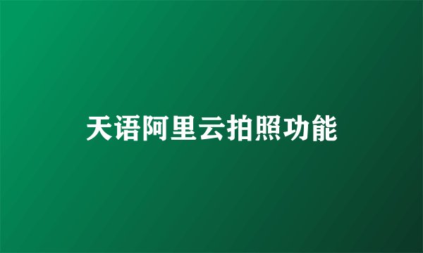 天语阿里云拍照功能