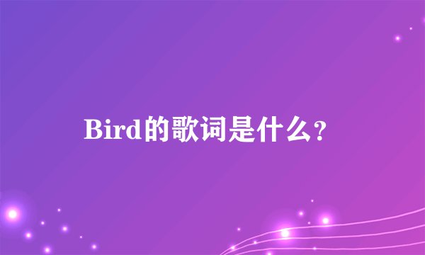 Bird的歌词是什么？