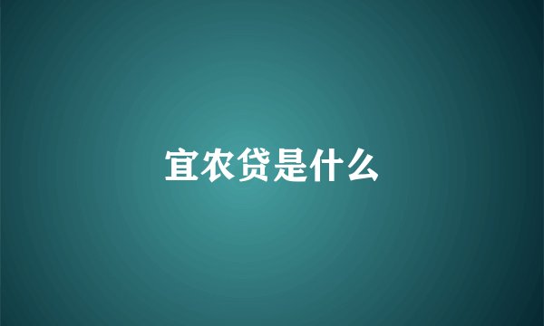 宜农贷是什么