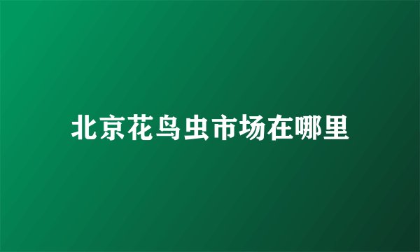 北京花鸟虫市场在哪里