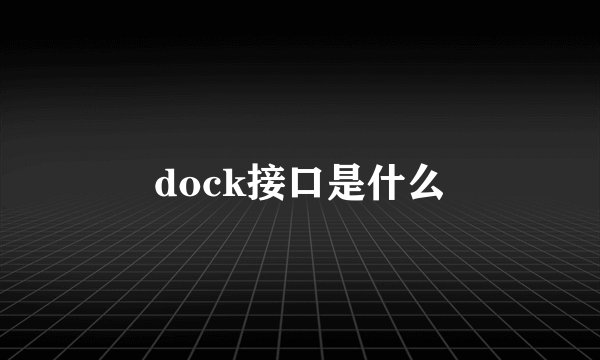 dock接口是什么