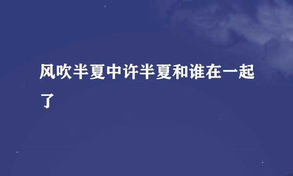 风吹半夏中许半夏和谁在一起了