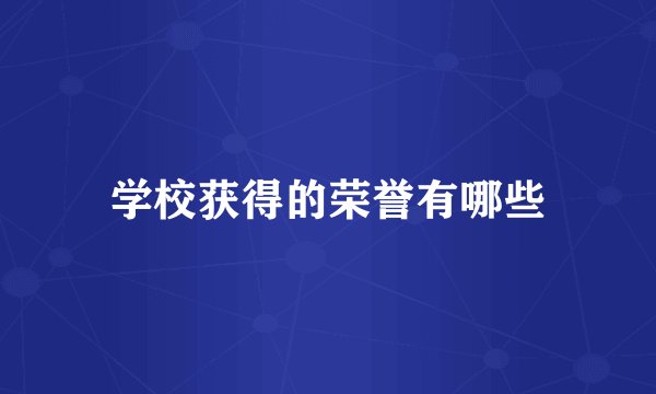 学校获得的荣誉有哪些