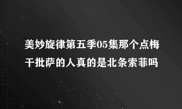 美妙旋律第五季05集那个点梅干批萨的人真的是北条索菲吗
