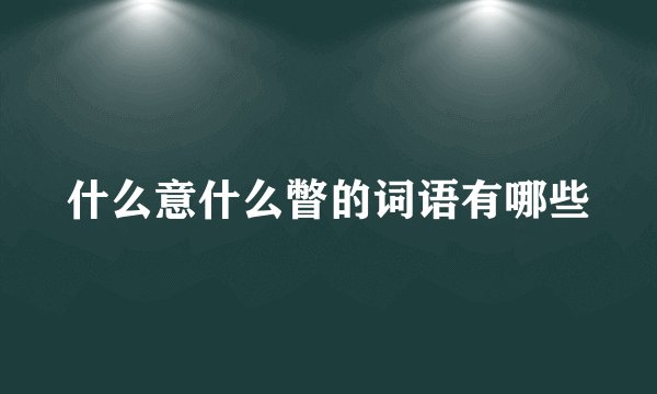 什么意什么瞥的词语有哪些