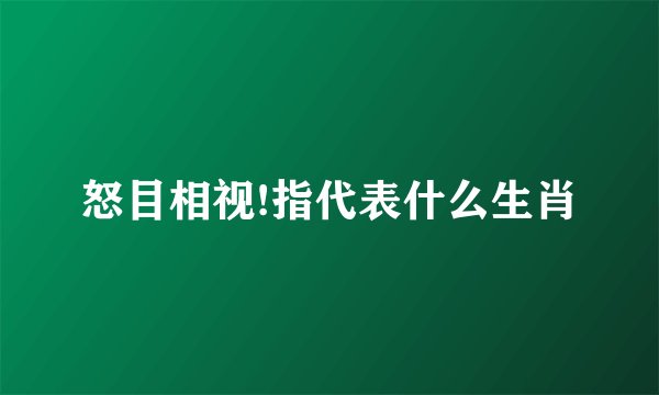 怒目相视!指代表什么生肖