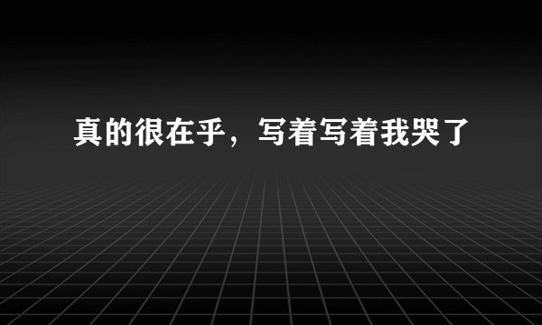 真的很在乎，写着写着我哭了