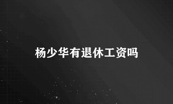 杨少华有退休工资吗