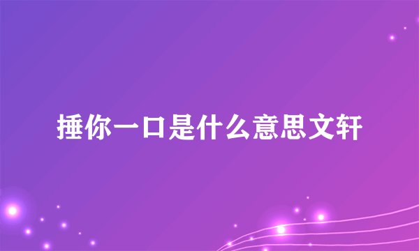 捶你一口是什么意思文轩