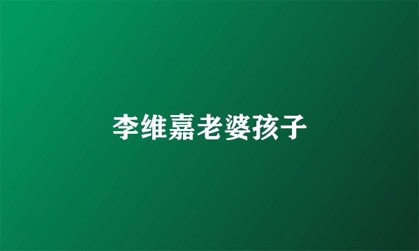 李维嘉老婆孩子